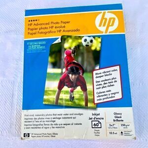 HP Advanced Photo Paper 5x7” Glossy Open Box.